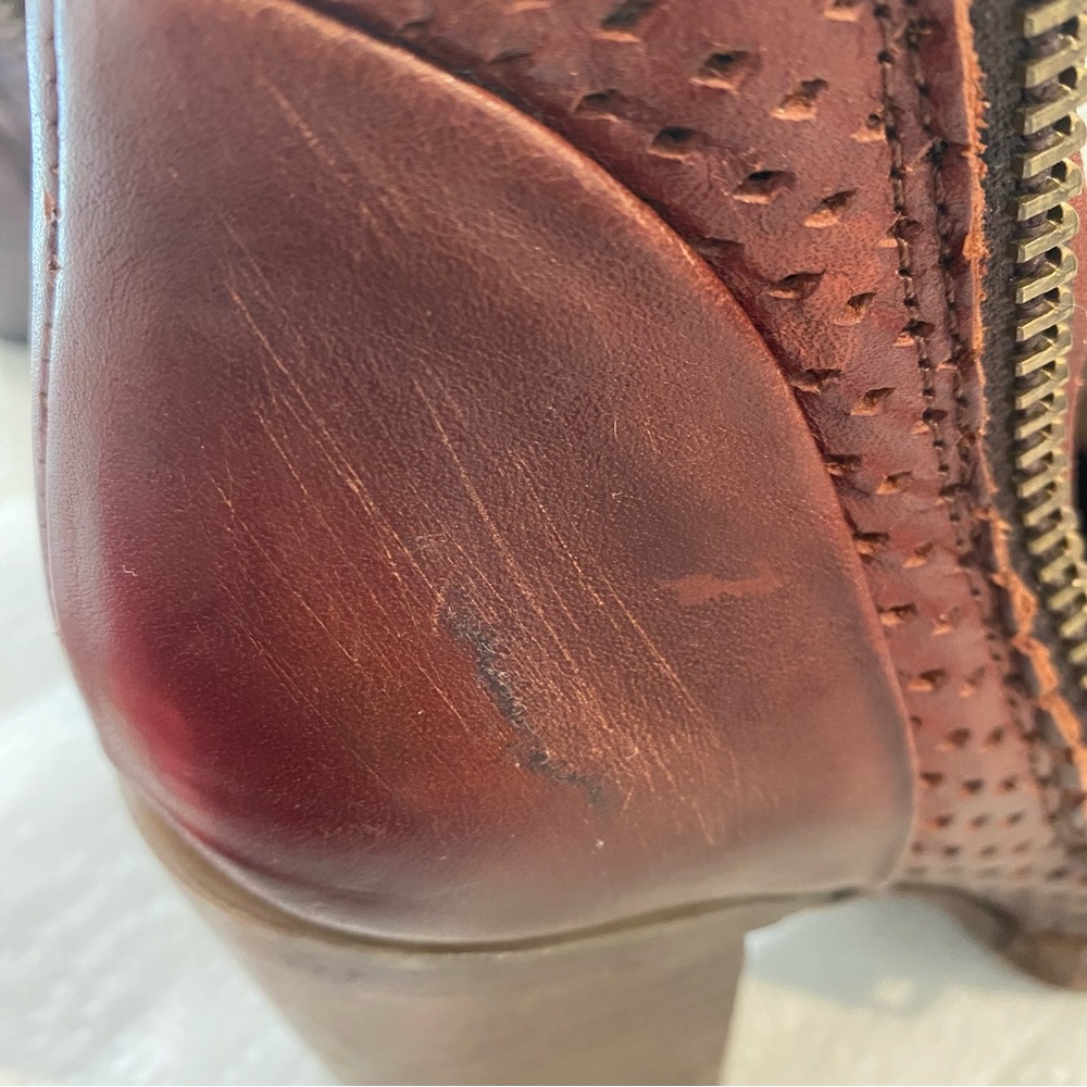 FREEBIRD by STEVEN Bowie Leather Ankle Boots - Brown - Size 6 - Picture 9 of 13
